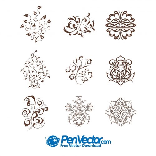 Floral swirls ornament free vector