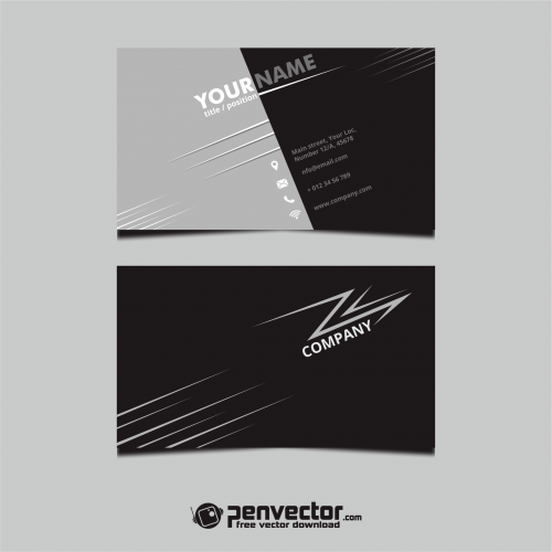 Simple black business card template free vector