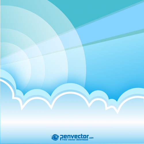 Blue cloud background free vector