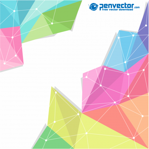 Colorful polygon modern background free vector