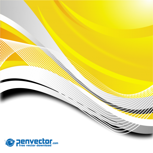 Dynamic curves yellow background free vector