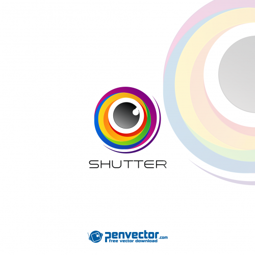 Logo colorful shutter free vector