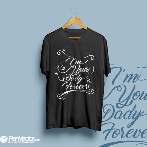 Father day t-shirt design mock up free vector