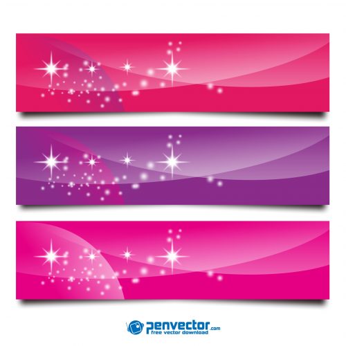 Set-banner backgound pink violet free vector