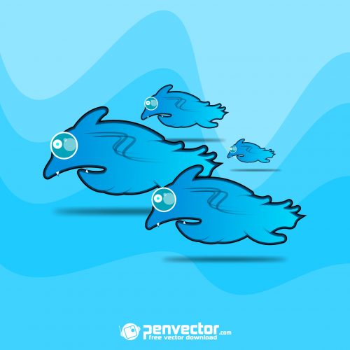 Bad fish caracter design free vector