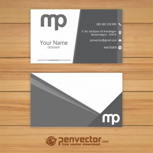 Grey business card free vector