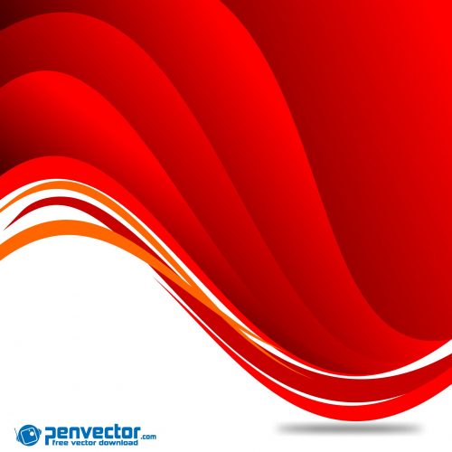 Red wave style background free vector