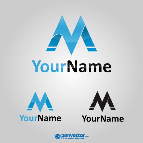 Logo letter M design free vector