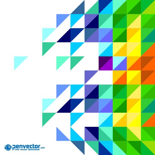 Triangle and Square pattern colorful free vector