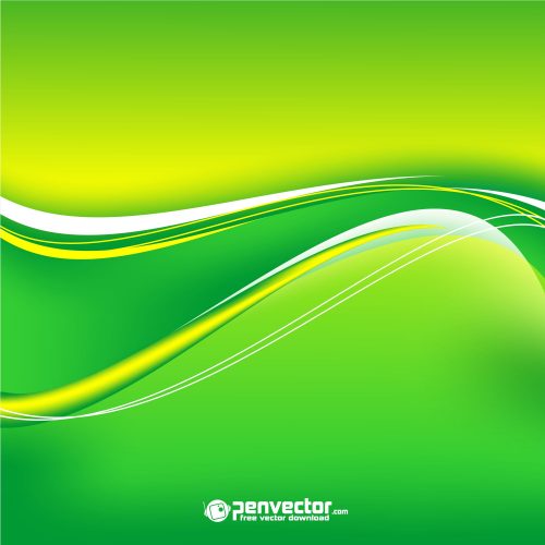 Green yellow wave background free vector