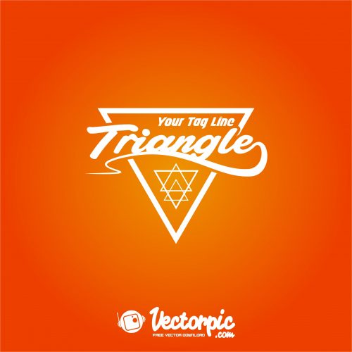 triangle logo typography design free vector