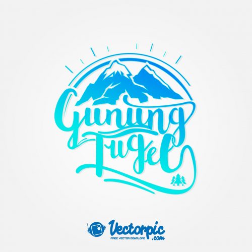 gunung tugel typography for t-shirt design free vector