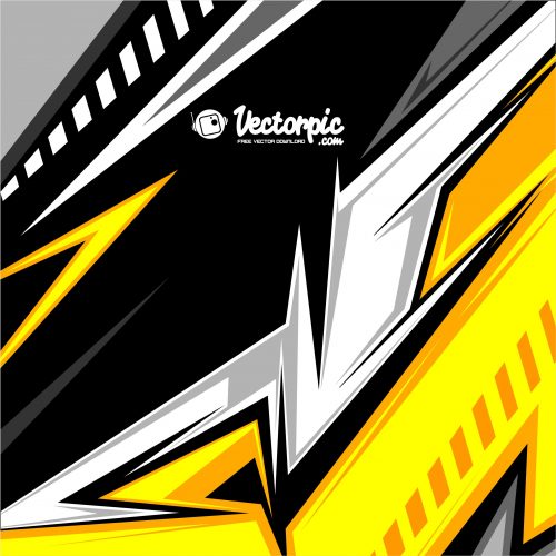 abstract racing stripes background with yellow and black color free vector
