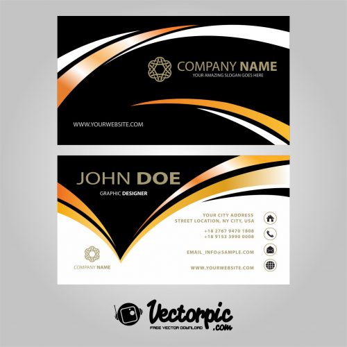 black simple business card free vector
