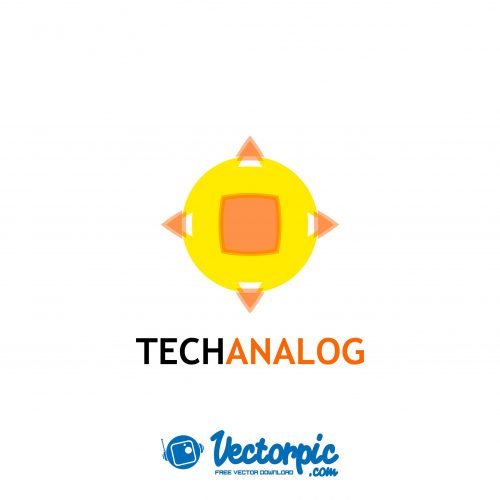 technology analog logo design free vector