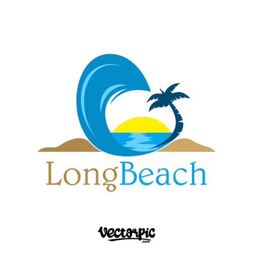 beach logo free vector