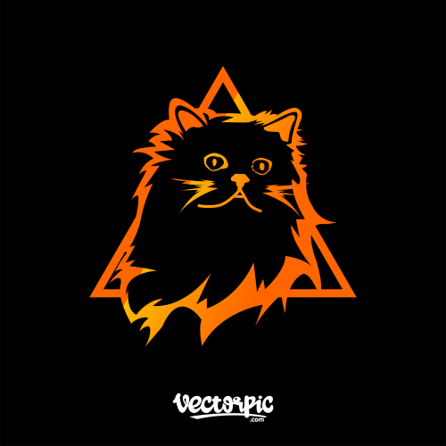 cat logo free vector