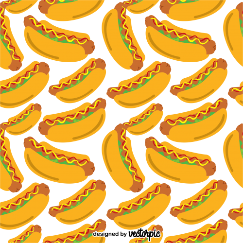 background hot dog pattern seamless free vector
