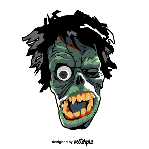 head zombie monster tshirt design free vector