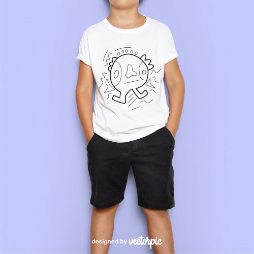 free vector doodle design for t-shirt kids