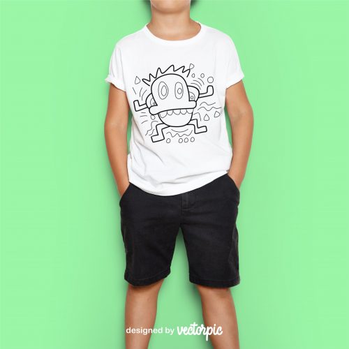 free vector doodle funny design for t-shirt