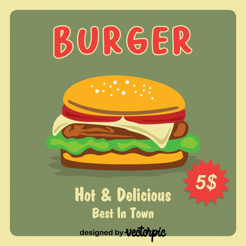 free vector poster burger design