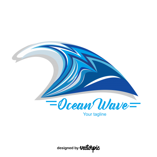 ocean wave logo free vector