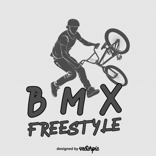free vector design silhouette bmx freestyle