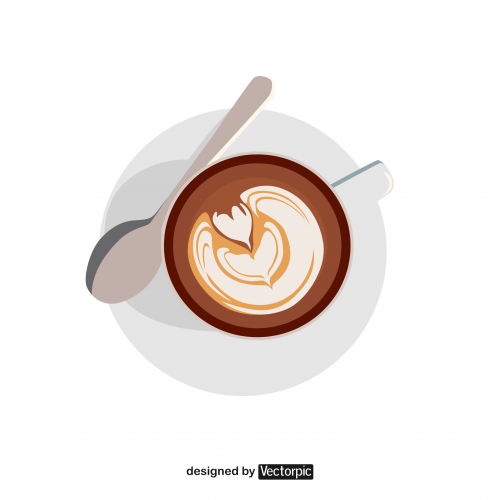 design cup of coffee heart free vector