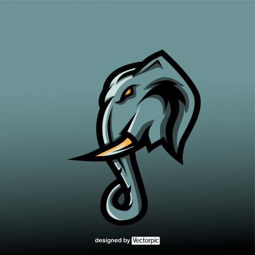 design elephant esport logo free vector