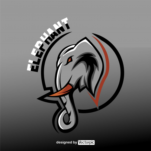 design esport elephant mascot logo free vector