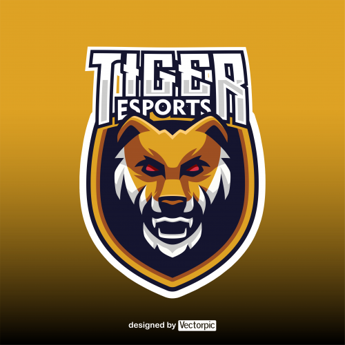 design esport tiger mascot logo free vector