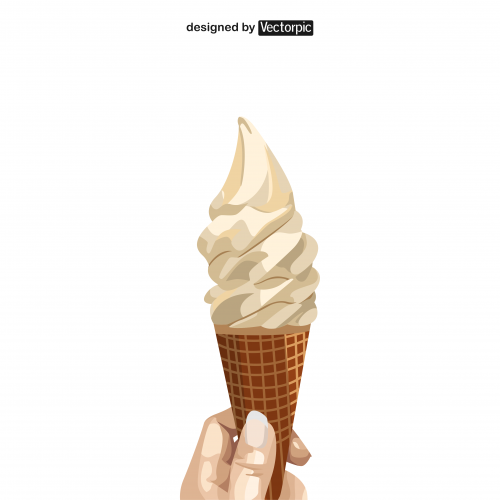 design hand holding ice cream free vector
