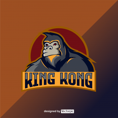 design king-kong esports logo free vector