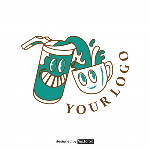 design logo vintage cup and soft drink free vector