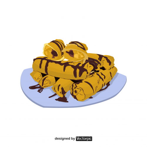 design melted chocolate banana free vector