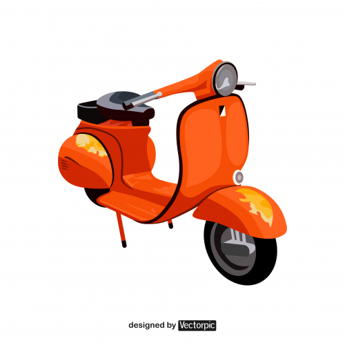 design orange vespa free vector