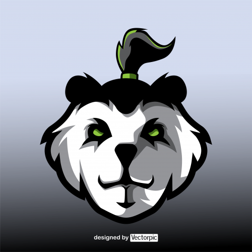 design panda esport logo free vector