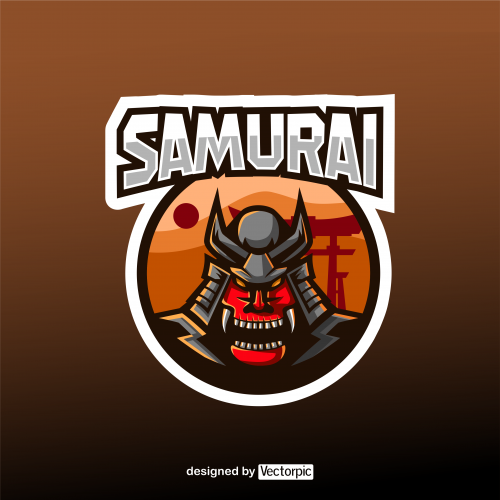 design samurai esport logo free vector