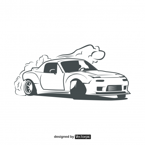 design smoke drift racing car free vector