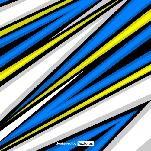 abstract racing stripes background with blue and yellow color free vector