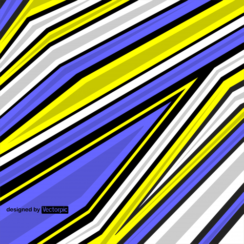 abstract racing stripes background with blue, white and yellow color free vector