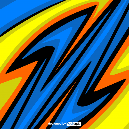 abstract racing stripes background with blue, yellow and orange color free vector