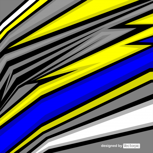 abstract racing stripes background with grey, blue and yellow color free vector