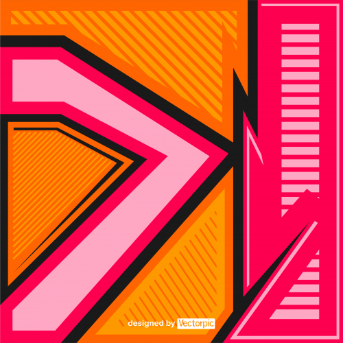 abstract racing stripes background with orange and pink color free vector