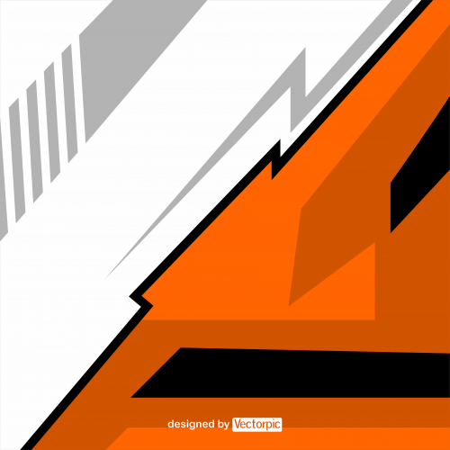 abstract racing stripes background with orange and white color free vector