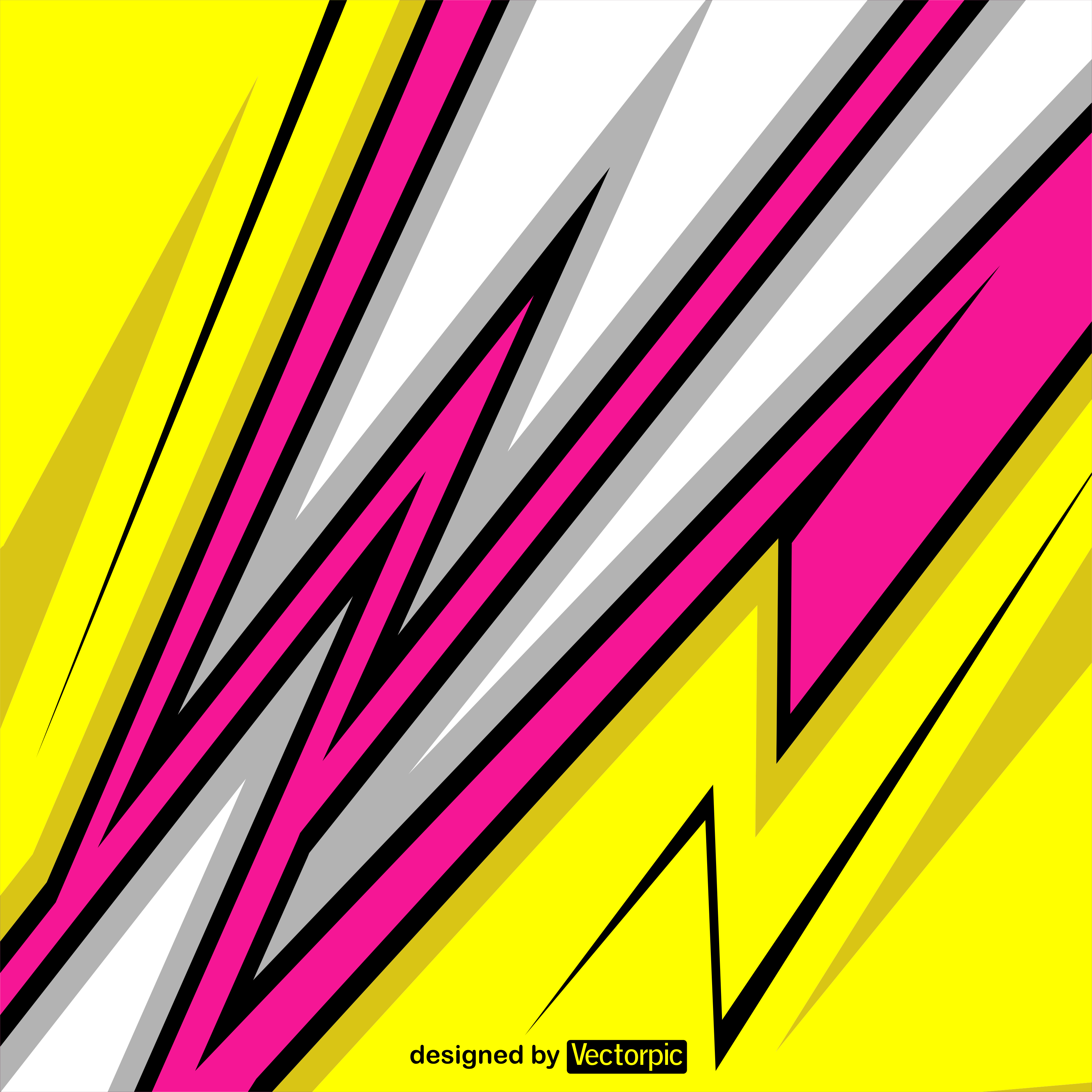 abstract racing stripes background with pink, white and yellow color free  vector