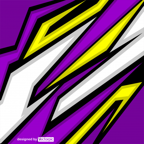 abstract racing stripes background with purple, white and yellow color free vector