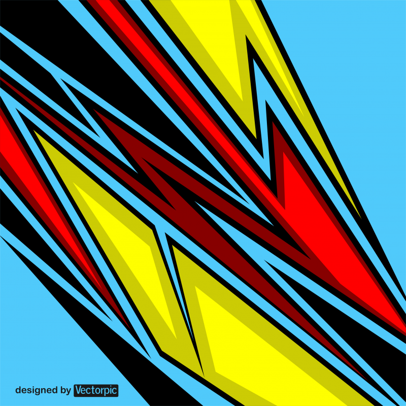 abstract racing stripes background with red, blue and yellow color free  vector