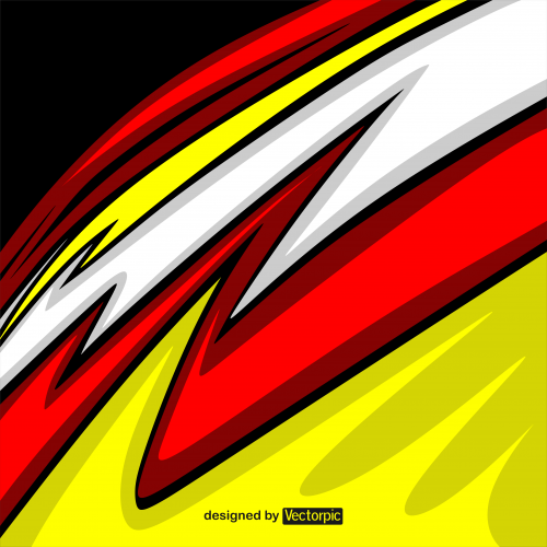 abstract racing stripes background with red, white and yellow color free vector